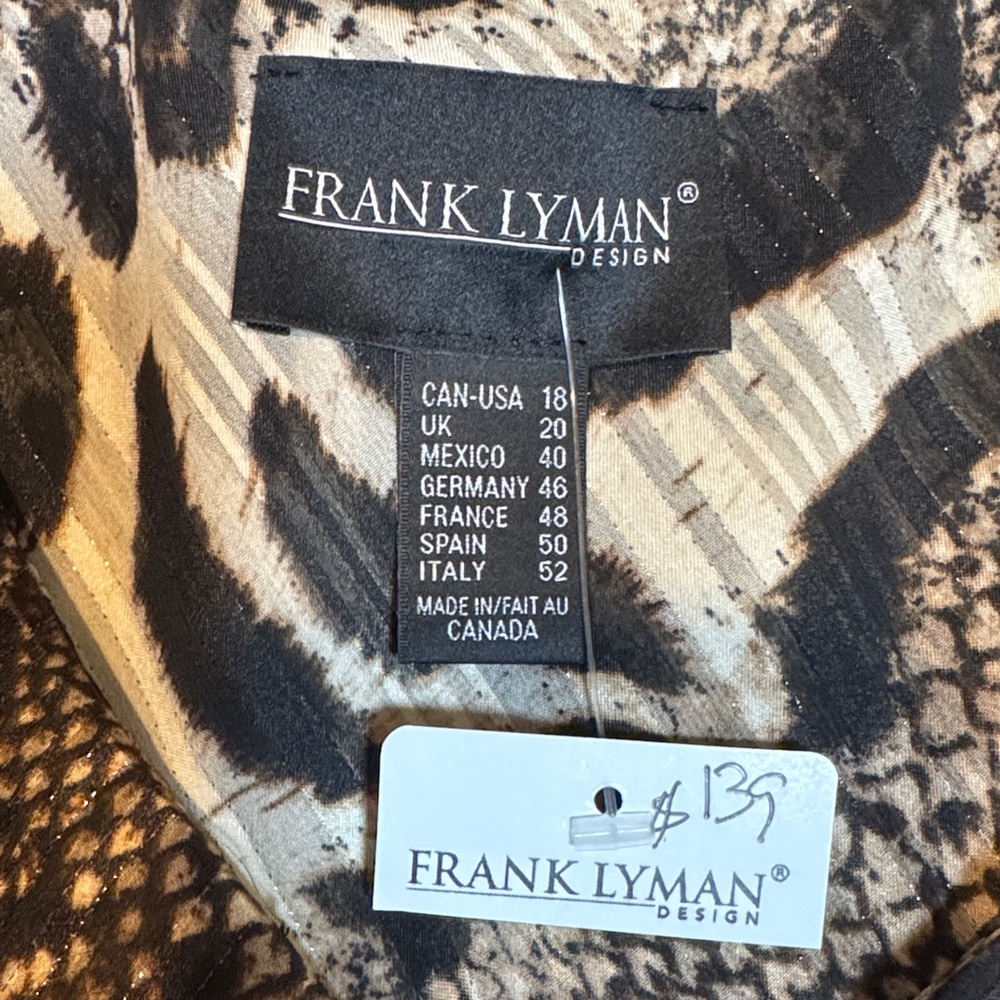 NWT Frank Lyman Tiered Leopard Print Sleeveless Blouse size 18 - Picture 6 of 13
